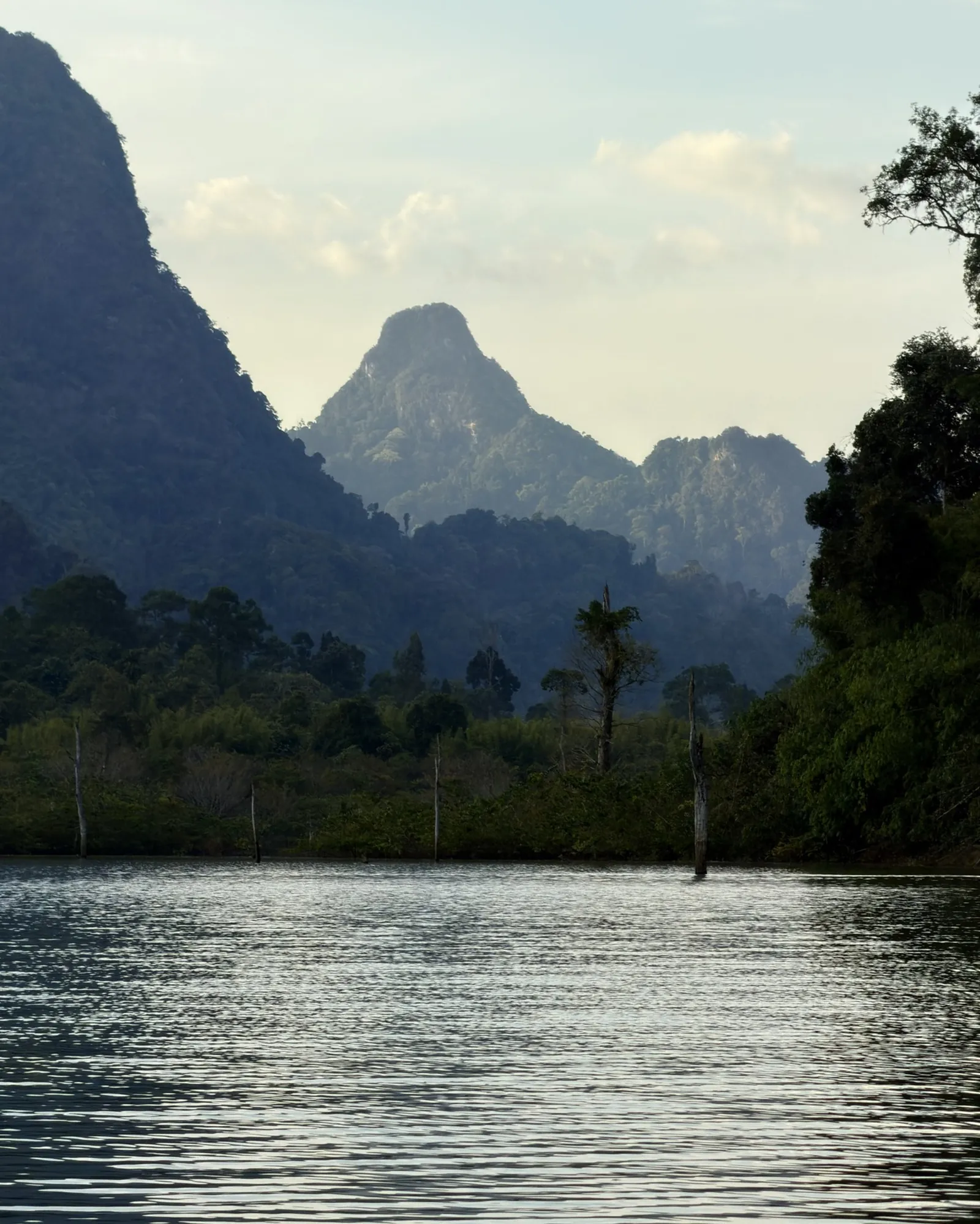 Limestone peaks over Cheow Lan Lake, Khao Sok, Thailand